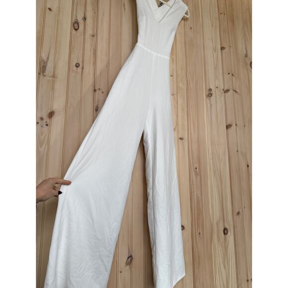 NWT Lulus Thinking Out Loud White Backless Jumpsuit Cocktail Classy Size XS - Picture 5 of 10